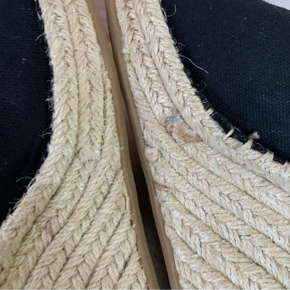 Toms Black Monica‎ Sling Back Espadrilles Sandals Size 8